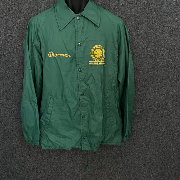 Vintage Sportsmaster Southern Railway Jacket M Green Nylon Union Workwear USA - Picture 1 of 13